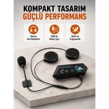 Belirtilmemiş BT22 Kablosuz Kask Kulaklığı – Bluetooth 5.0, Intercom, Su Geçirmez ve Uzun Ömürlü Batarya Yeni Nes - Kırmızı