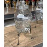 Belirtilmemiş Cam Şerbetlik Sebil 6 Lt Metal Ayaklı Kullanışlı Tasarım Şeffaf İçecek İkramı İçin