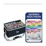 Belirtilmemiş Çift Taraflı Marker Keçeli Kalem Seti 168'LI Çantalı - Gümüş