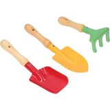 Belirtilmemiş Çocuk Bahçe Seti – 3 Parça Metal Kürek ve Tırmık Seti, Oyuncak, Ahşap Saplı, Dayanıklı, Güvenli Boya
