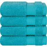 Belirtilmemiş Cotton Paradise Banyo Için% 100 Pamuklu Türk Lif Seti, 4 Parça Yumuşak Emici Küçük El Yüz Havluları