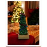 Belirtilmemiş Dekoratif Ağacı Mumu, El Yapımı Yeşil, Tinsel Süslemeli, Yılbaşı Temalı, 15 cm