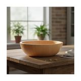 Belirtilmemiş Doğal Bambu Salata Kasesi – 20CM & 25CM Çap Seçenekli El Yapımı Derin Ahşap Servis Karıştırma Ka