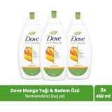 Belirtilmemiş Dove Care By Nature Mango Yağı & Badem Özü 450 ml x 3 Nemlendirici Duş Jeli Besleyici Etki