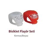 Belirtilmemiş EGC-110 Model LED Işıklı 3 Fonksiyonlu Bisiklet Flaşör Seti Kırmızı-Beyaz Standart Beden