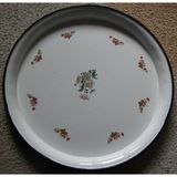 Belirtilmemiş Emaye Sini Sofra, Yemek Sunum Tepsi, Yer Sofrası Çinko ~50 cm - Beyaz - 1