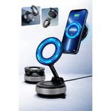 Belirtilmemiş Güçlü Vakumlu Manyetik Telefon Tutucu Ayna Cam Araba Uyumlu 360° Dönebilen Şık Tasarım - Siyah