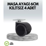 Belirtilmemiş Halı Beton Uyumlu Kilitsiz Mobilya Tekerleği 4’lü