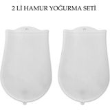Belirtilmemiş Hamur Torbası 2 Li Set Orta ve Büyük Hamur Silikon Şeffaf Yoğurma Torbası Ekmek Makarna Mant - Ahşap