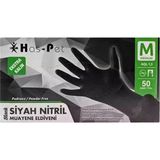 Belirtilmemiş Has-Pet Kalın Siyah Nitril Pudrasız Eldiven M 50'li - 12ADET