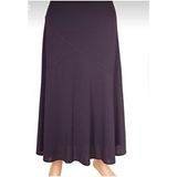 Belirtilmemiş Hesna Rana Uzun Çapraz Sendy Krep Etek Maxi Kadın Düz Desen Şık Tasarım - Mor - 7