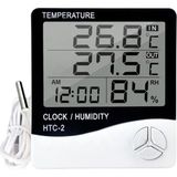 Belirtilmemiş Htc-2 Dijital Termometre Sıcaklık Nem Ölçer Higrometre Masa Alarm, Problu Dijital Termometre, Pr