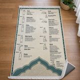Belirtilmemiş iyico iyico Namaz Kılmayı Öğreten Seccade ( Yeşil ) - Yeşil