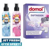 Belirtilmemiş Jet Fresh Giysi Spreyi 200ML x 2 Adet Domol Çamaşır ve Tekstil Ürünlerine Özel Koku Keseleri - 200 ml