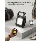 Belirtilmemiş Kamp Lambası, Anahtarlık El Feneri, Cob LED Işık, Şarjlı Mini Fener, Edc Fener, Mıknatıslı Lamba, Outdoor Ekipmanları %100 Parlaklık, %60 Parlaklık, %30 Parlaklık ve Flaş (Sos) Modu.