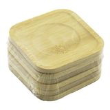 Belirtilmemiş Kare= 9.7 x 9.7cm 6pcs Bambu - Ahşap Çay Tabak