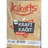 Belirtilmemiş Kcilcarts A4 Kraft Kağıt 100 Adet Doğal Kahverengi Ambalaj Kağıdı Yerli Üretim