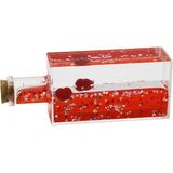Belirtilmemiş Kirmizi Su Kalp - Yildiz Dikdörtgen Mika Şişe Yüzen Batmayan Dekoratif Biblo AKVARYUM4.2X6.4X17CM ( - Kırmızı
