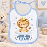 Belirtilmemiş Kişiye Özel Isim Baskılı Bebek Mama Önlüğü - Mavi - 0 - 2 Yaş