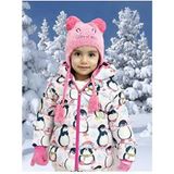 Belirtilmemiş Kız Çocuk Regular Fit Pembe Kapüşonlu Şişme Mont & Kaban RB-103 Rüzgar Geçirmez Polar Kumaş