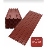 Belirtilmemiş Konsep Galvanizli Trapez Çatı Kaplama Sacı – 2 Metre (10 Adet-Su Geçirmez ve Paslanmaz Metal Sac) - Bordo - 200 CM X 86 CM