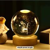 Belirtilmemiş Küçük Prens Temalı Büyük Boy Işıklı Cam Küre Ahşap Stand