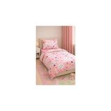 Belirtilmemiş Lüks%80 Pamuklu Tek Kişilik Nevresim Takımı Pembe Çocuk Yıldız Bulut Desen + Lastikli Çarşaf +1 Ade