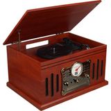 Belirtilmemiş MagicVoice F39 Retro Vintage Çanta Pikap - CD - Kaset - Radyo - Bluetooth - AUX - USB Mp3 Çalar