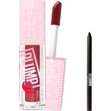 Belirtilmemiş Maybelline New York Lifter Plump Dudak Parlatıcısı - 006 Hot Chili & Maybelline Tattoo Mini Jel Göz