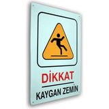 Belirtilmemiş Metal Iş Güvenliği ve Uyarı Levhaları 25X36CM - 25 x 36 cm - 619 DİKKAT KAYGAN ZEMİN