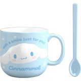 Belirtilmemiş Miniso Sanrio Kabartmalı Seramik Kaşıklı Kupa (450ML)(CINNAMOROLL)