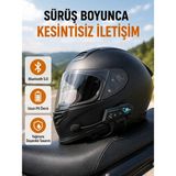 Belirtilmemiş Motosiklet Kask Kulaklığı Bluetooth 5.0 Gürültü Önleme ve Hızlı Bağlantı Yeni Nesil - Lisinya - Kırmızı