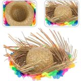 Belirtilmemiş Naturel Renk Püsküllü Örme Hasır Hawaii Luau Ha Şapka 13X36 cm