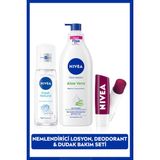 Belirtilmemiş NIVEA Kişisel Bakım Seti, 3 Parça Aloe Vera Nemlendirici Vücut Losyonu ve Kadın Deodorant - Nemlendirici Losyon, Deodorant & Dudak Bakım Seti