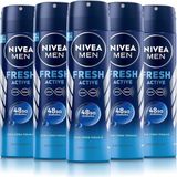 Belirtilmemiş Nivea Men Erkek Sprey Deodorant Fresh 150 MLX5ADET,48 Saat Deodorant Koruması