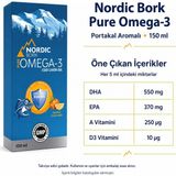 Belirtilmemiş Nordic Bork Pure Omega-3 Portakal Aromalı Sıvı Takviye 150 ml - 0 - 1 Ay
