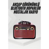 Belirtilmemiş Nostalji Radyo Bluetooth Hoparlör Usb-Sd Kart Giriş LED Fener Işıklı Bataryalı Pilli