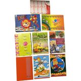 Belirtilmemiş Okul Defteri Seti 10 Parça Çizgili Kareli Resim Defteri + Tanex Etiket - King Roar Apple Müzik Travel Temalı
