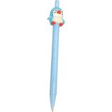Belirtilmemiş Penguin Slider Figürlü Kalemli Kurşun Kalem - Mavi Sevimli Penguen Desenli Yazı Kalemi