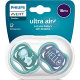 Belirtilmemiş Philips Avent Ultra Air Emzik, 18 Ay+, Erkek Bebekler Için, 2’li Paket, Ortodontik Silikon, Geniş H