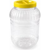 Belirtilmemiş Plastik Saklama Kavanozu Gıda Saklama Kabı Şeffaf Sarı Kapaklı (Küçük / Orta / Büyük)