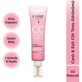 Belirtilmemiş Pure Beauty 6 Fayda Sağlayan CC Krem SPF50 Pa+++ Natural 30 ml Canlı ve Eşit Cilt Tonu Görünümü - Natural 30 ml SPF50