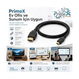 Belirtilmemiş PX-1121-10 Micro HDMI To HDMI Kablo, 10 Metre 1080P Full Hd HDMI Görüntü ve Ses Aktarım Kablosu, Micro HDMI Type-D Kamera Tablet Mini Laptop Raspberry Pi Tv Monitör Projeksiyon Bağlantı Kablosu