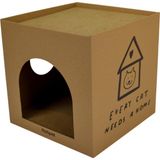 Belirtilmemiş Rotipet Karton Evi Tırmalama Kutusu, Çift Fonksiyonlu, 32X32X32 Cm, Tırmalama Dinle