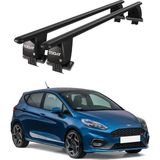 Belirtilmemiş Royal Ford Fiesta Vıı (2017 ve Sonrası) Uyumlu Siyah Kilitli Ara Atkı Port Bagaj Tavan Barı - Gri - 120