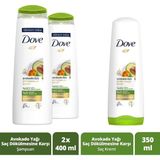 Belirtilmemiş Saç Bakım Şampuanı Avokado Özü Dökülme Karşıtı Bakım 400 ml X2 + Saç Bakım Kremi 350 ml