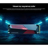 Belirtilmemiş Samsung 990 Pro M.2 1TB SSD Disk (7450/6900MB/S) PCIe + NVMe 22X80MM Yüksek Performanslı Gaming Soğutuculu