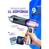 Belirtilmemiş Şarjlı Kablosuz Araç Içi Süpürge | Güçlü Vakum | Fırçasız Motor | Üfleme & Vakum