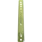 Belirtilmemiş Şeffaf Yeşil Plastik Cetvel 30CM Zigzag ve Daire Şablon Delikli Okul Cetveli