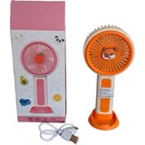 Belirtilmemiş Sevimli Figürlü Telefon Standlı Taşınabilir Mini Fan - Turuncu